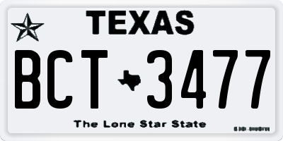 TX license plate BCT3477