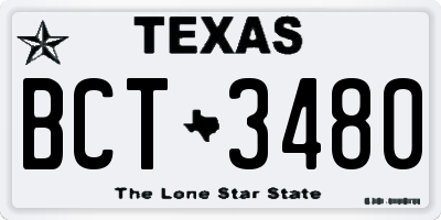 TX license plate BCT3480