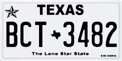 TX license plate BCT3482