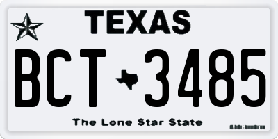 TX license plate BCT3485