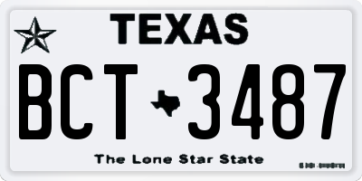 TX license plate BCT3487