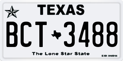 TX license plate BCT3488