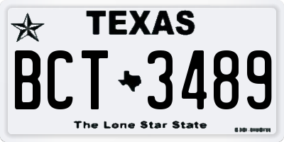 TX license plate BCT3489