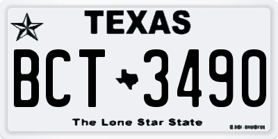 TX license plate BCT3490