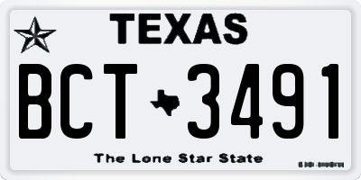 TX license plate BCT3491