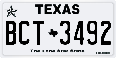 TX license plate BCT3492