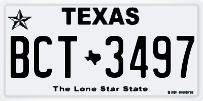 TX license plate BCT3497