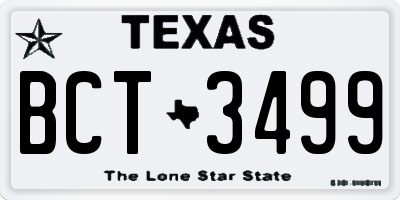 TX license plate BCT3499