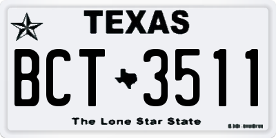 TX license plate BCT3511