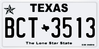 TX license plate BCT3513