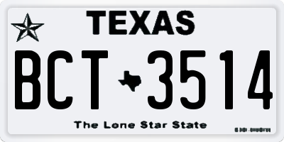 TX license plate BCT3514