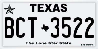 TX license plate BCT3522