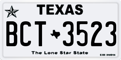 TX license plate BCT3523
