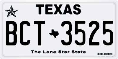 TX license plate BCT3525