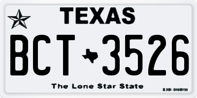 TX license plate BCT3526