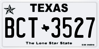 TX license plate BCT3527