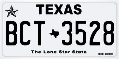TX license plate BCT3528