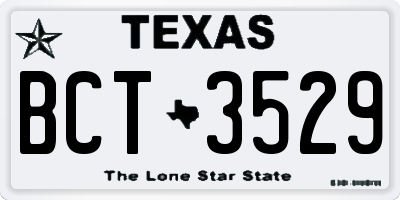 TX license plate BCT3529