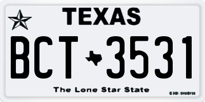 TX license plate BCT3531