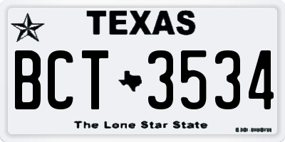 TX license plate BCT3534