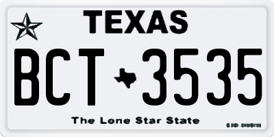 TX license plate BCT3535