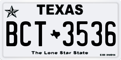 TX license plate BCT3536