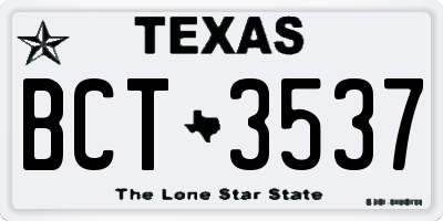 TX license plate BCT3537
