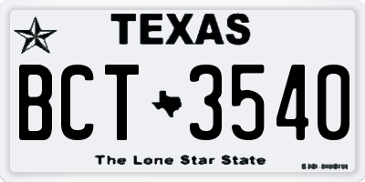TX license plate BCT3540