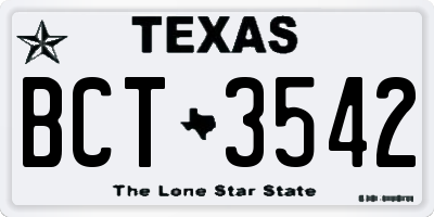 TX license plate BCT3542