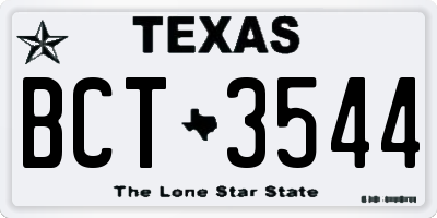 TX license plate BCT3544