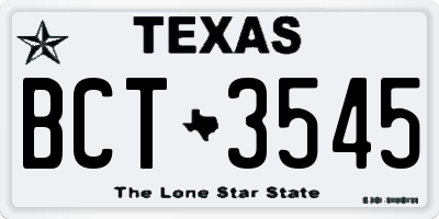 TX license plate BCT3545