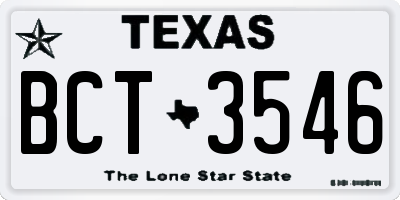 TX license plate BCT3546