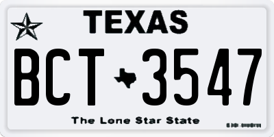 TX license plate BCT3547
