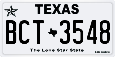 TX license plate BCT3548