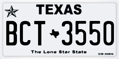 TX license plate BCT3550