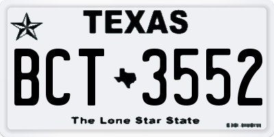TX license plate BCT3552