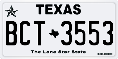 TX license plate BCT3553