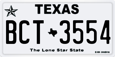 TX license plate BCT3554