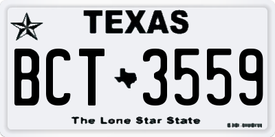 TX license plate BCT3559