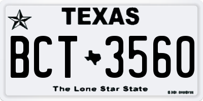 TX license plate BCT3560