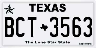 TX license plate BCT3563