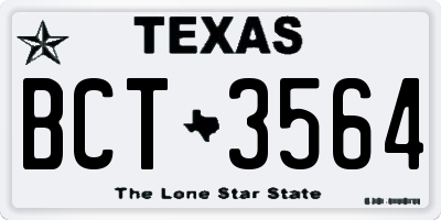 TX license plate BCT3564
