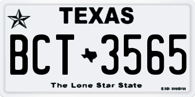 TX license plate BCT3565