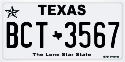 TX license plate BCT3567