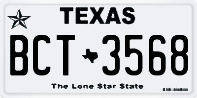 TX license plate BCT3568