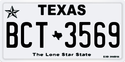 TX license plate BCT3569