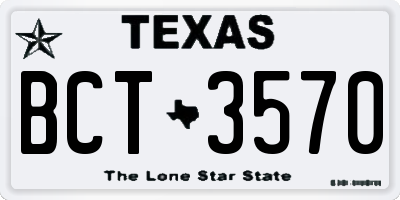 TX license plate BCT3570