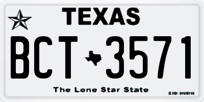 TX license plate BCT3571