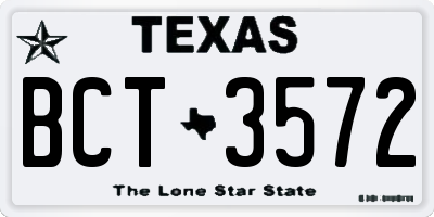 TX license plate BCT3572