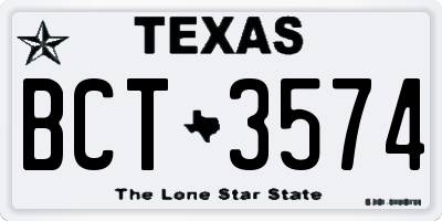TX license plate BCT3574